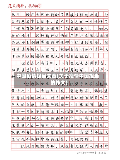 中国疫情担当文章(关于疫情中国担当的作文)