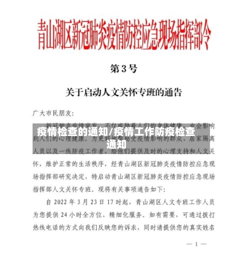 疫情检查的通知/疫情工作防疫检查通知-第3张图片