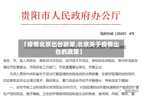 【疫情北京出台政策,北京关于疫情出台的政策】-第2张图片