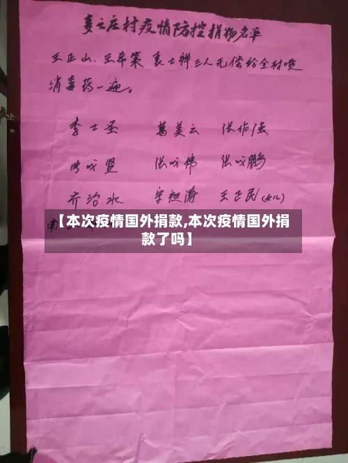 【本次疫情国外捐款,本次疫情国外捐款了吗】