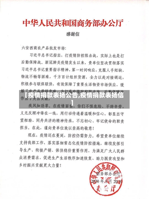 【疫情捐款表扬公告,疫情捐款表扬信】-第2张图片