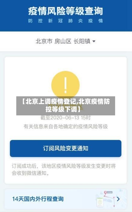 【北京上调疫情登记,北京疫情防控等级下调】