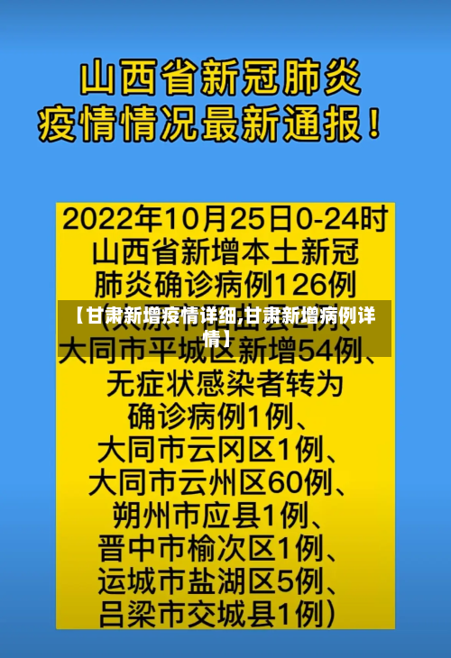 【甘肃新增疫情详细,甘肃新增病例详情】