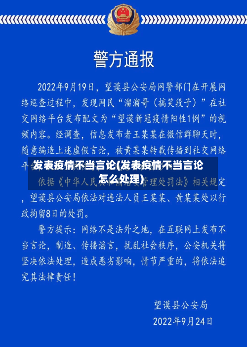 发表疫情不当言论(发表疫情不当言论怎么处理)-第3张图片