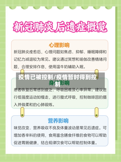 疫情已被控制/疫情暂时得到控制