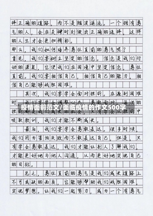 疫情面前范文/面临疫情的作文500字