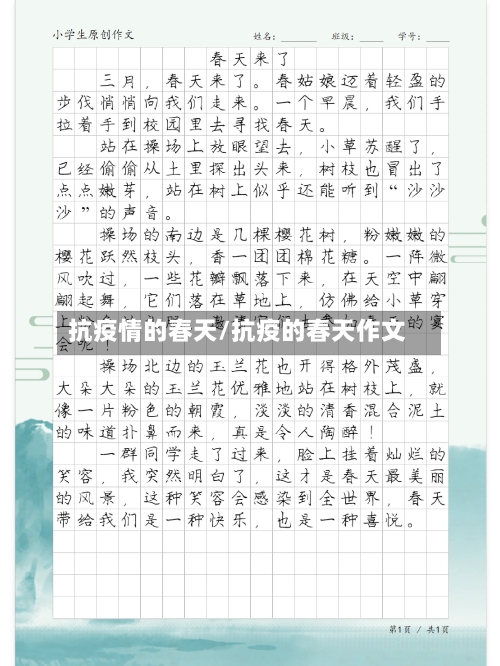 抗疫情的春天/抗疫的春天作文-第3张图片
