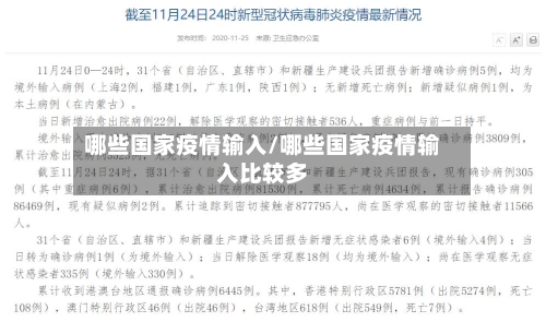 哪些国家疫情输入/哪些国家疫情输入比较多