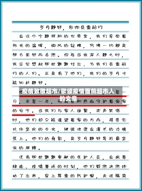 疫情致敬超市/歌颂疫情面前超市人的文章-第3张图片