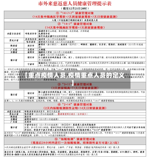 【重点疫情人员,疫情重点人员的定义】-第2张图片
