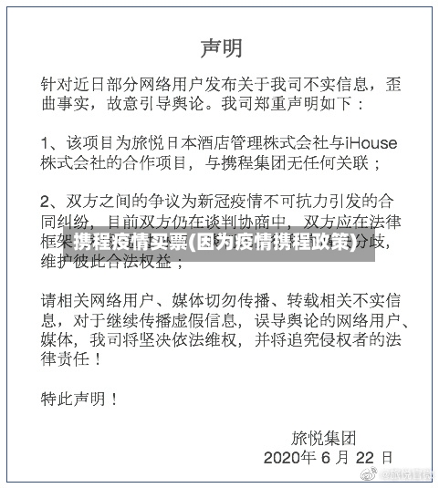 携程疫情买票(因为疫情携程政策)-第2张图片