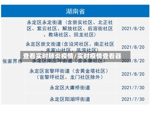 查看实时肺炎疫情/实时疫情查看器