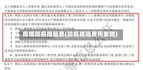 疫情防疫措施费(防疫措施费用索赔)-第2张图片