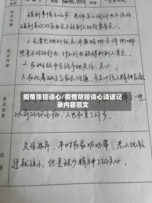 疫情防控谈心/疫情防控谈心谈话记录内容范文