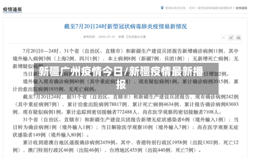 新疆广州疫情今日/新疆疫情最新播报