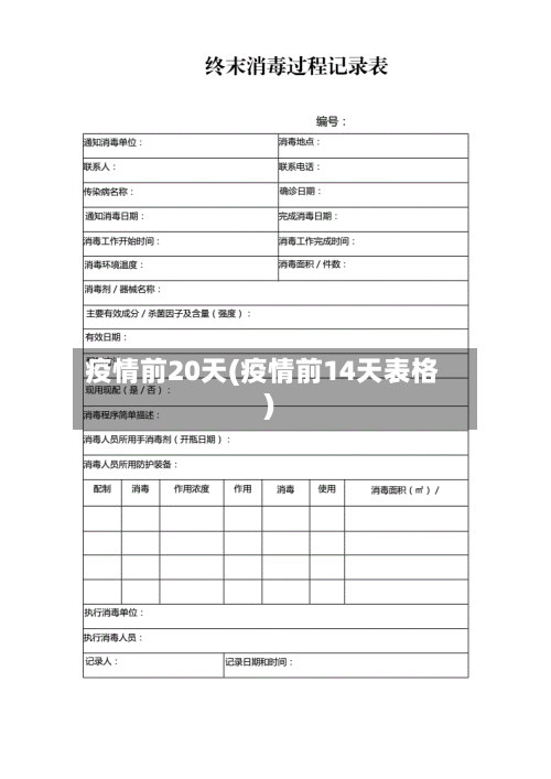 疫情前20天(疫情前14天表格)